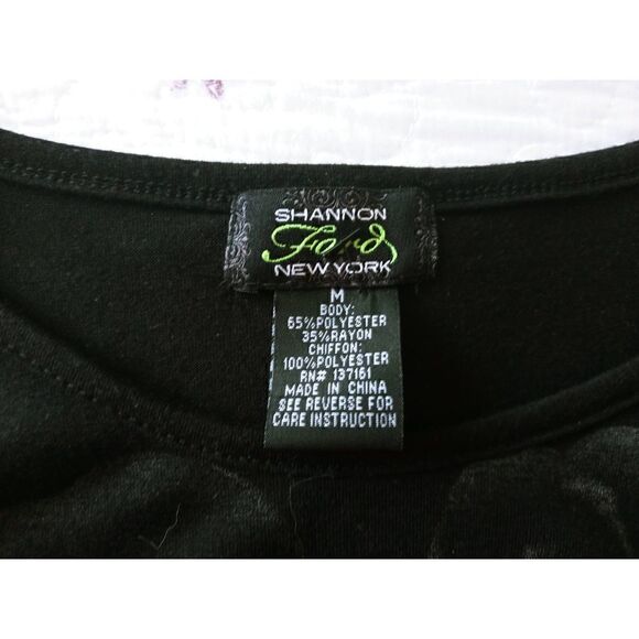 Shannon Ford New York Designer Floral Studded Tank Top w/ruffle clear bottom M - Picture 2 of 5